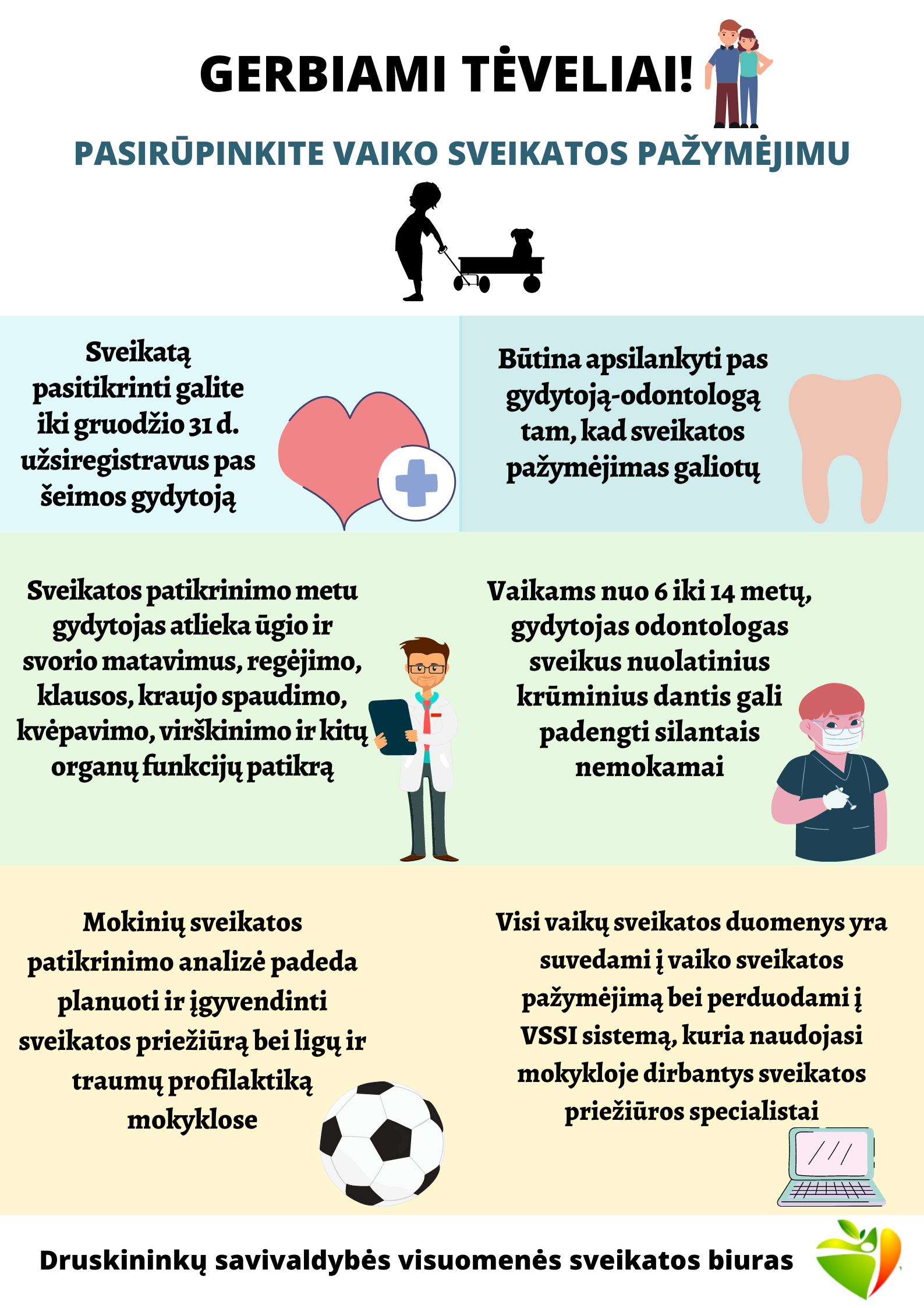 Tėveliams Apie Vaiko Sveikatos Pazymėjima Saulės Mokykla