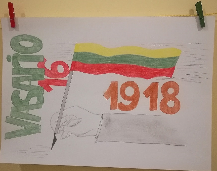 „Vasario 16-oji – Valstybės atkūrimo diena“ – integruota istorijos, lietuvių kalbos ir matematikos pamoka sanatorinėse klasėse
